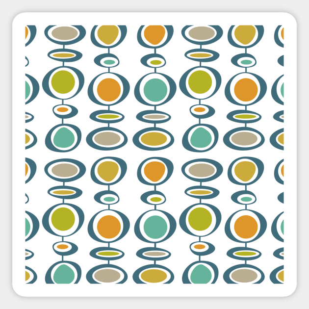 Funky Abstract Circles Midcentury Pattern Sticker by OrchardBerry